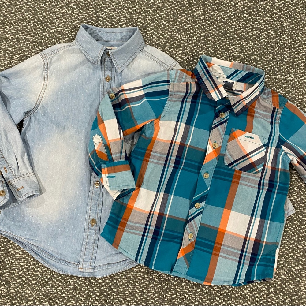 2-Pack Boys’ Long-Sleeve Button-Down Shirts